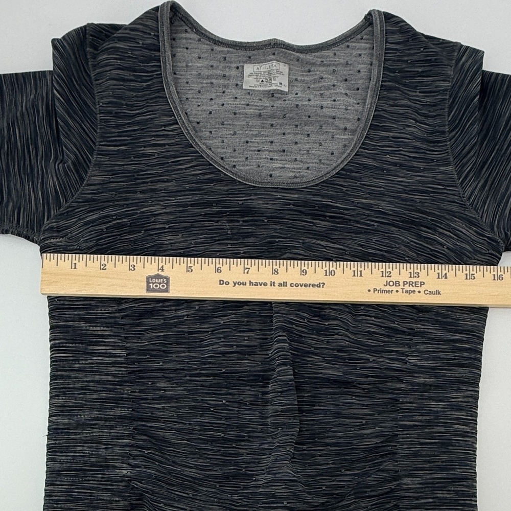 Athleta Radiance Tee Womens Medium Gray Space Dye Athletic Stretch Scoop top‎ - Picture 9 of 9